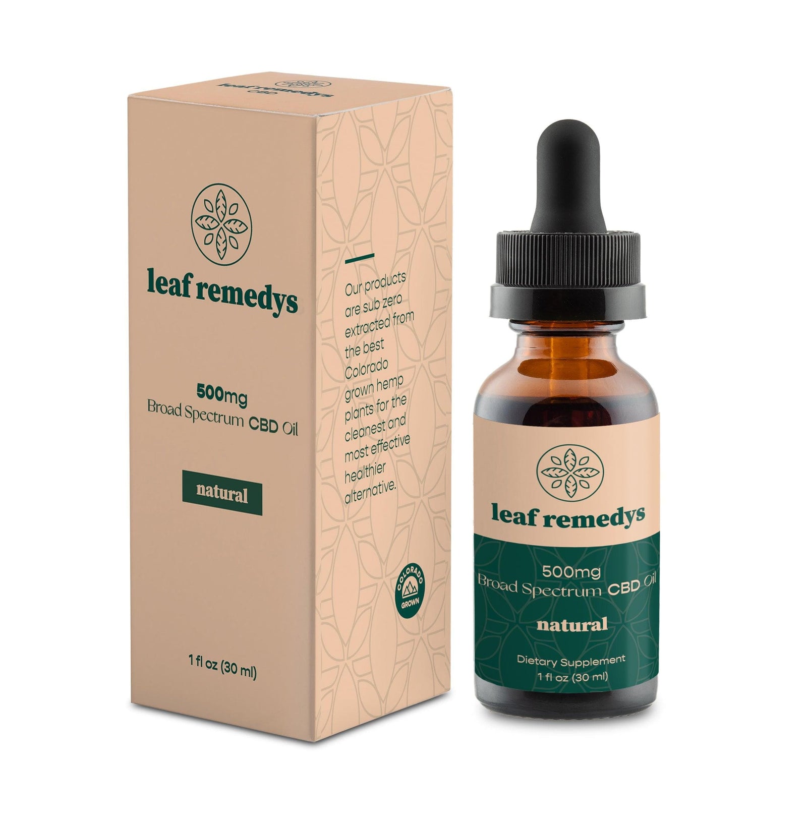 30ML Broad Spectrum CBD Tincture - Leaf Remedys