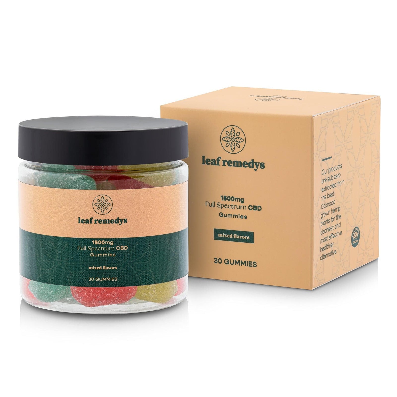1500mg CBD Gummies mixed flavors - Leaf Remedys