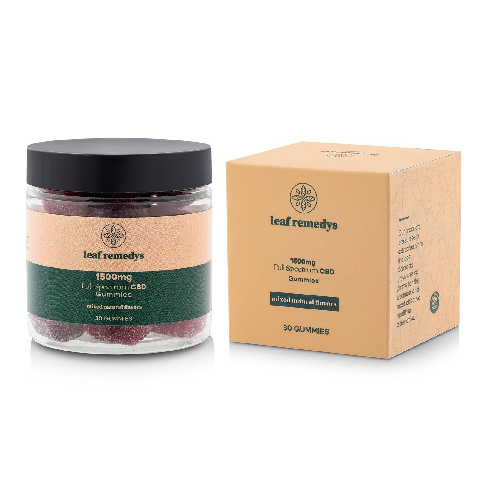 1500Mg Mixed Natural Flavors CBD Gummies - Leaf Remedys